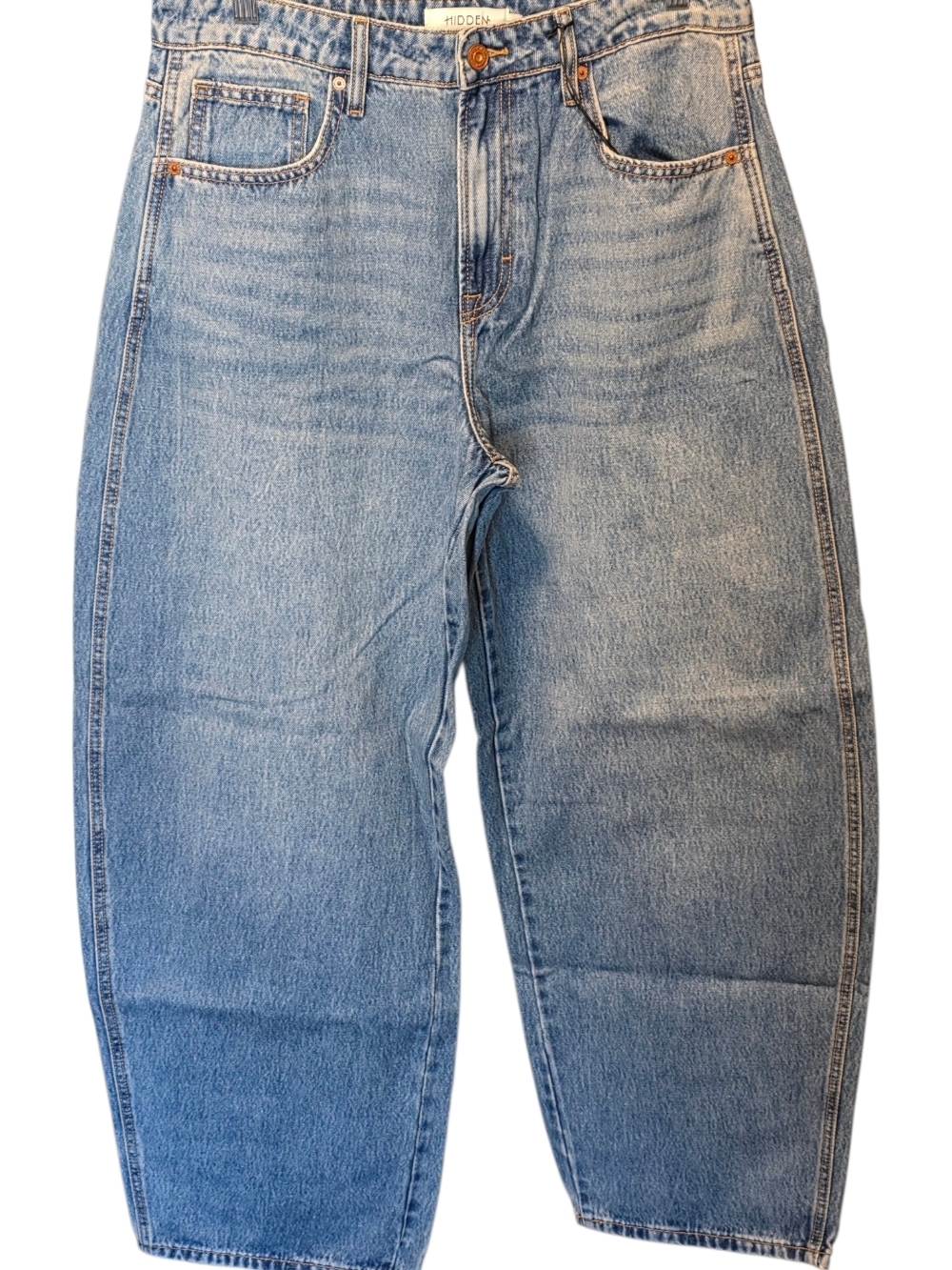 Relaxed High-Rise Women's Barrel Jeans in Light Blue